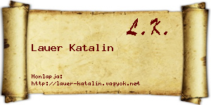 Lauer Katalin névjegykártya